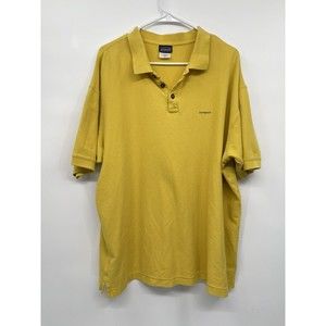 Vintage Patagonia XL Polo Shirt Mens Yellow Organic Cotton Short Sleeve Pique‎